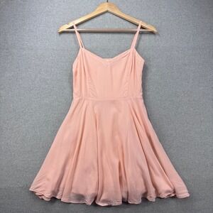 Talula Mini Dress Womens 2 Peach Rayon Fit Flare V-Neck Summer Coquette